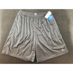 Champion Men's Black Mesh Athletic Gym‎ Shorts XL Elastic Waist Drawstring